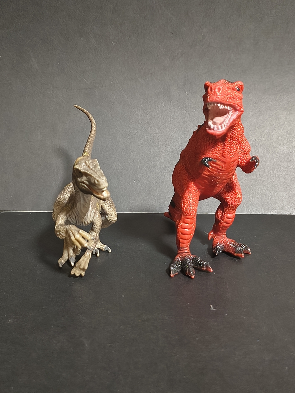 2 Dinosaurs Schleich Velociraptor & T-Rex Dinosaur Toy Major Trading Co Plastic
